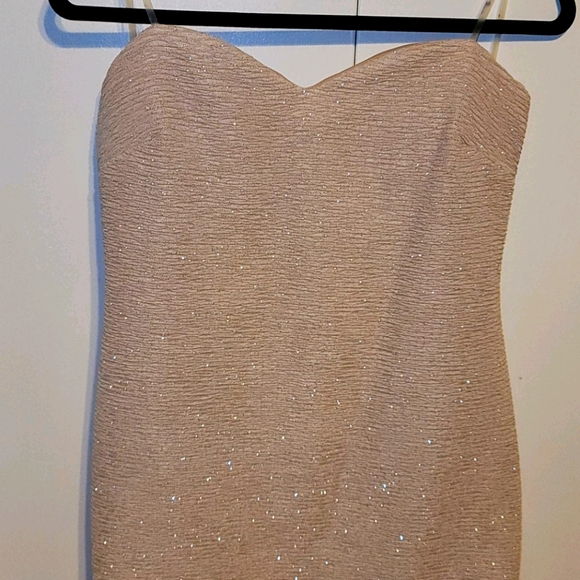 Champagne Coloured Strapless Mini Dress - Picture 3 of 4